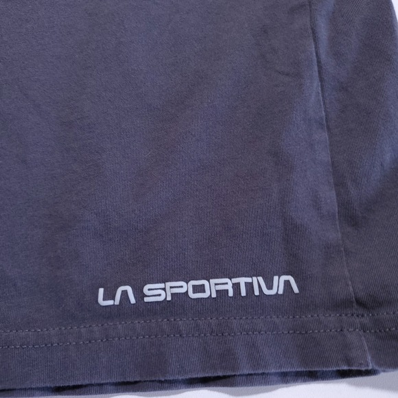 La Sportiva T-Shirt Mens Large Cross Section Short Sleeve Gray Cotton Climbing - Picture 7 of 9